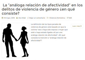 Relación de afectividad en violencia de género