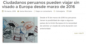 visado ciudadanos peruanos en Europa